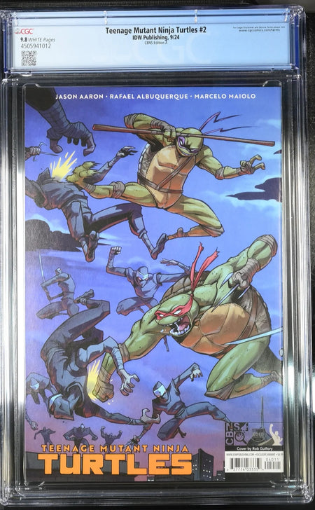 CGC 9.8 Teenage Mutant Ninja Turtles #2 ROB GUILLORY Wraparound Exclusive [Limited to 700] - CGC 9.8 4505941013