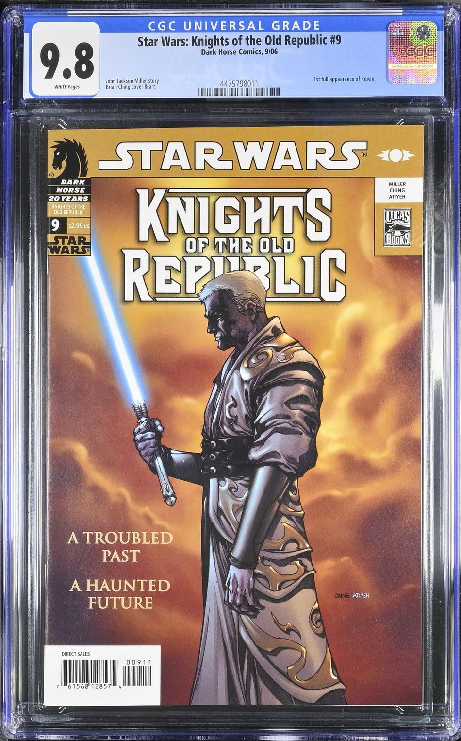 Star Wars Knights of the Old Republic #9 CGC 9.8 1st full appearance of Revan
