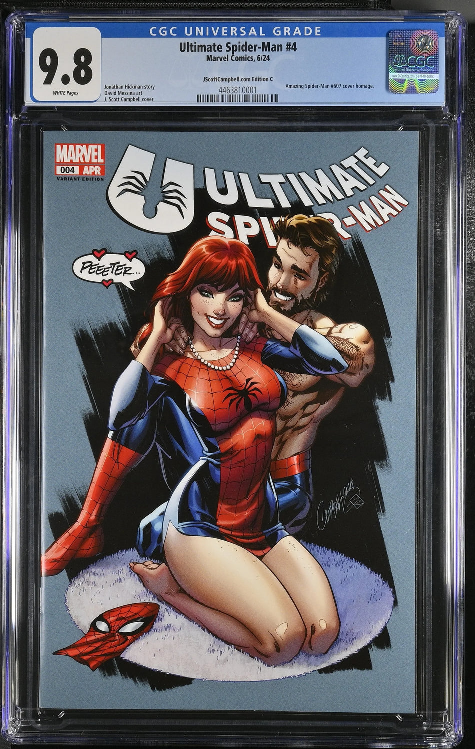 CGC 9.8 Ultimate Spider-Man #4 JSC J Scott Campbell Cover C Exclusive Amazing Spider-Man #607 Homage Cover - CGC #4463810001