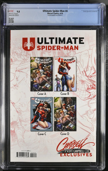 CGC 9.8 Ultimate Spider-Man #4 JSC J Scott Campbell Cover C Exclusive Amazing Spider-Man #607 Homage Cover - CGC #4463810002
