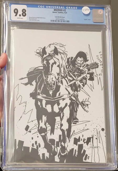BRZRKR #2 CGC 9.8 John Paul Leon 1:250 Ratio Sketch Virgin Variant - CGC 9.8 # 4205184004