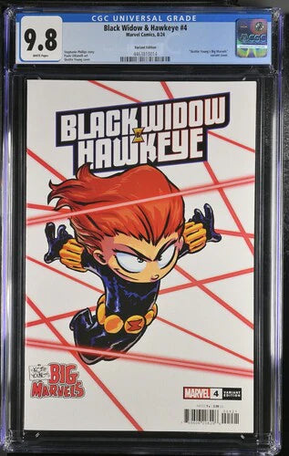 CGC 9.8 Black Widow & Hawkeye #4 Skottie Young's Big Marvel Variant - CGC #: 4463810014