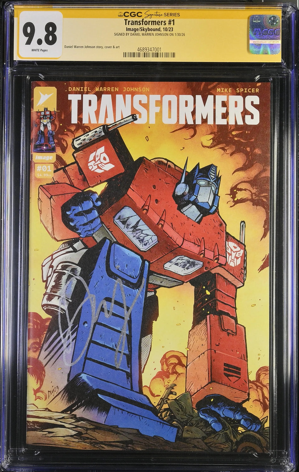 CGC 9.8 Transformers #1 Cover A Signed by Daniel Warren Johnson on 01/30/2026 - CGC 9.8 # 4385726007