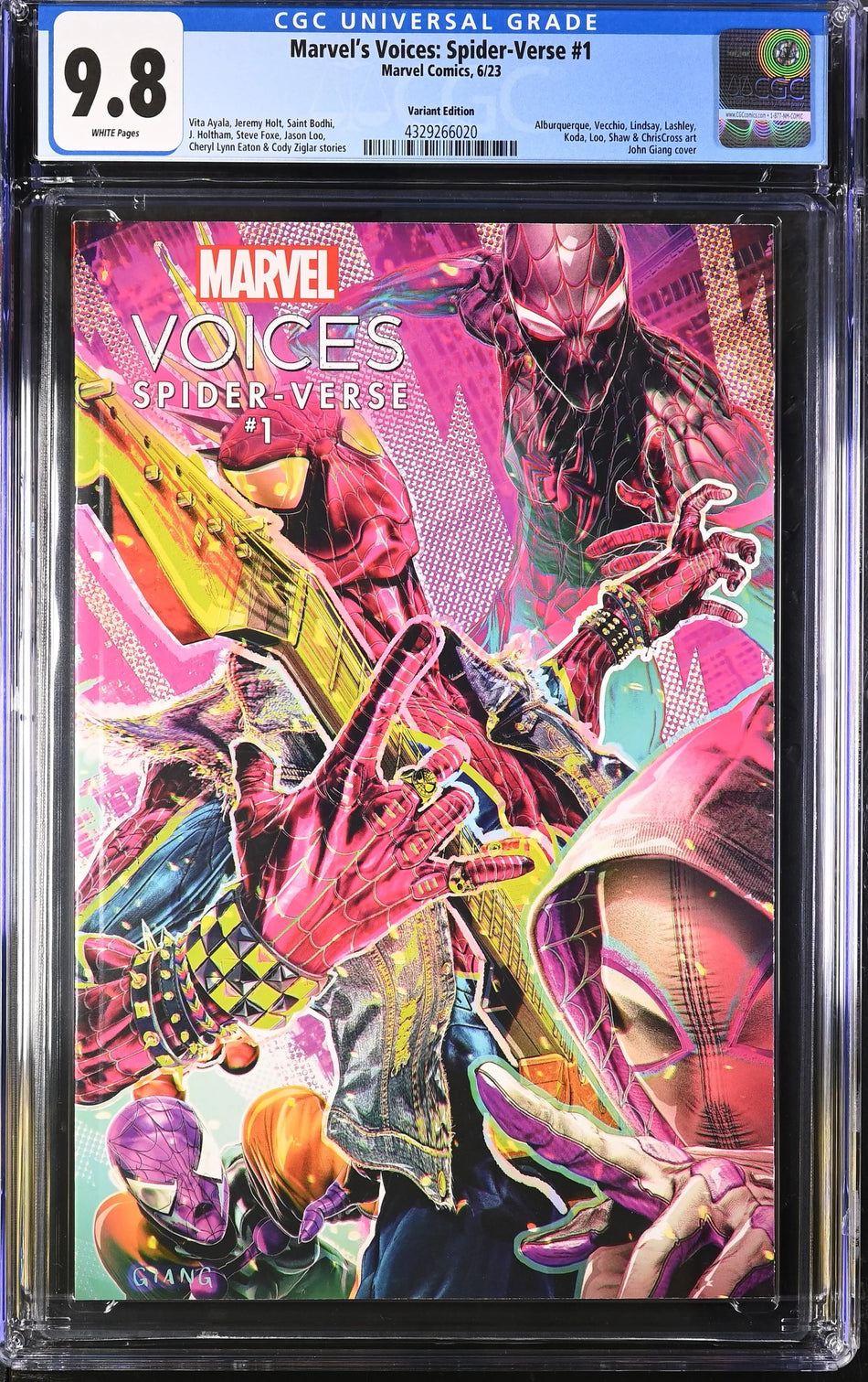 CGC 9.8 Marvel's Voices Spider-Verse #1 Giang Variant 1st Appearance Recluse, Spider-Friend & Female Kraven - NM Near Mint