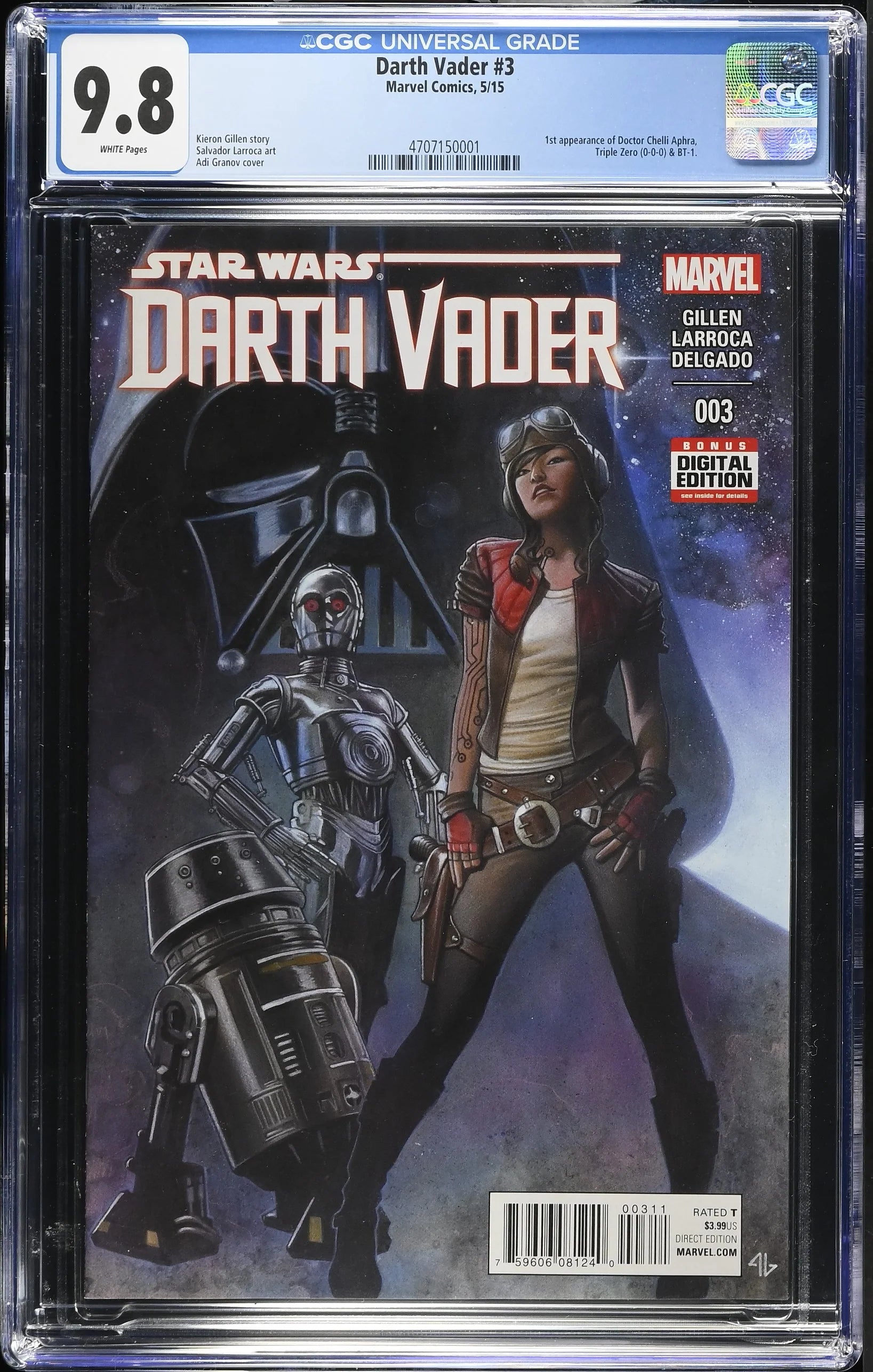 CGC 9.6 & 9.8 Star Wars Darth Vader #3 1st Appearance of Doctor Chelli Aphra, Triple Zero 0-0-0 & BT-1 - CGC 9.8 # 4707150001