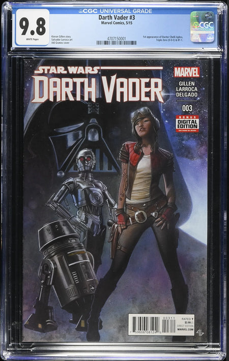CGC 9.6 & 9.8 Star Wars Darth Vader #3 1st Appearance of Doctor Chelli Aphra, Triple Zero 0-0-0 & BT-1 - CGC 9.8 # 4707150001