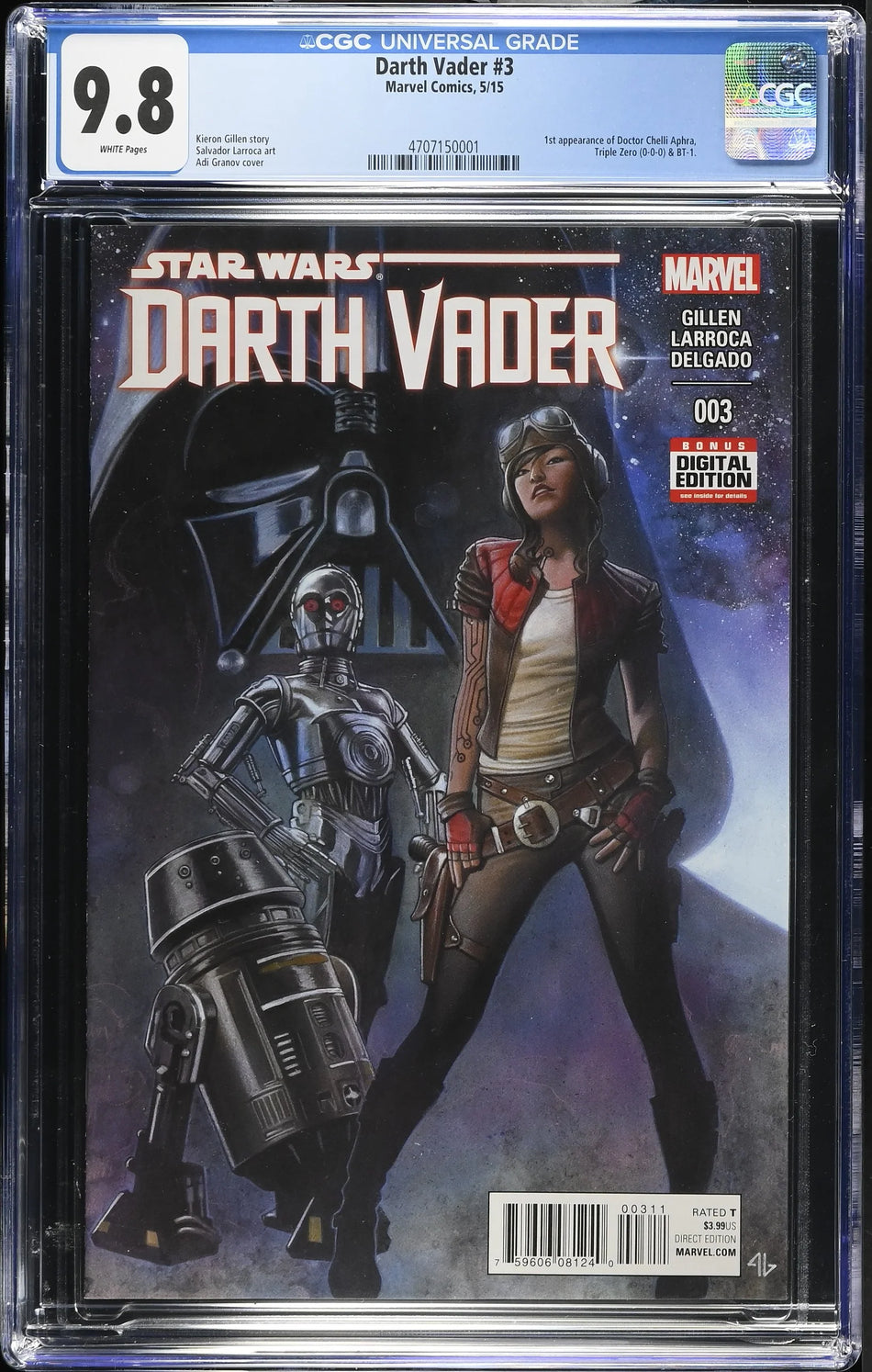 CGC 9.6 & 9.8 Star Wars Darth Vader #3 1st Appearance of Doctor Chelli Aphra, Triple Zero 0-0-0 & BT-1 - CGC 9.8 # 4707150001