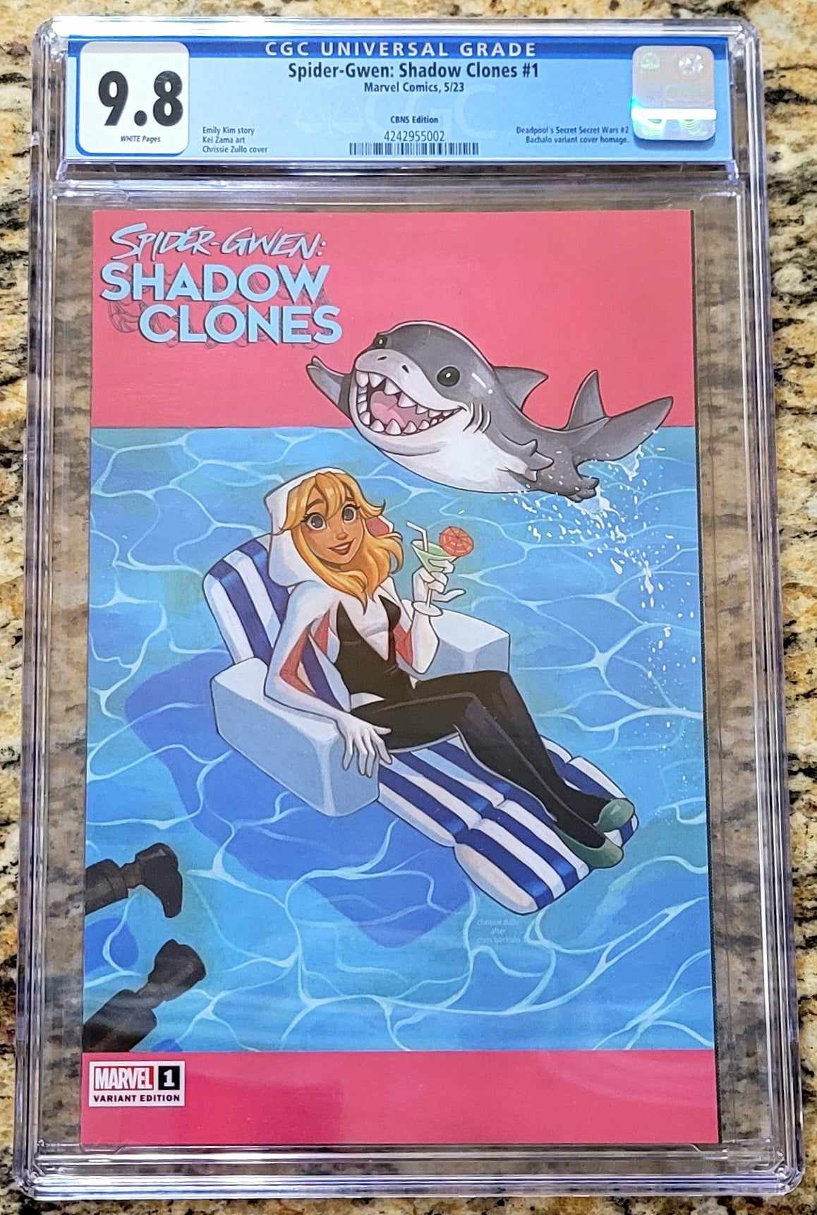 Spider-Gwen Shadow Clones #1 Zullo CGC Deadpool Secret Wars #2 Homage Shared Store Exclusive Variant LTD 800 Jeff The Landshark - CGC 9.8 # 4242955001