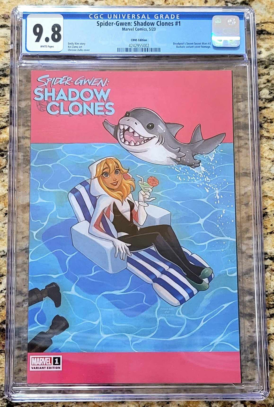Spider-Gwen Shadow Clones #1 Zullo CGC Deadpool Secret Wars #2 Homage Shared Store Exclusive Variant LTD 800 Jeff The Landshark - CGC 9.8 # 4242955001