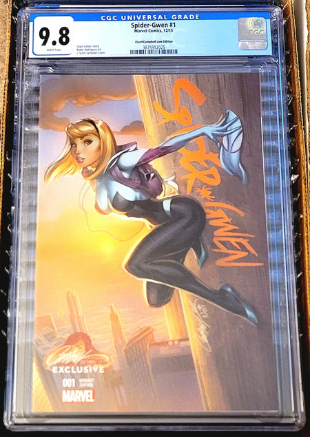 Spider-Gwen #1 2015 JSC J Scott Campbell Exclusive CGC 9.8 1st Appearance of Earth-65 Captain America in Cameo
