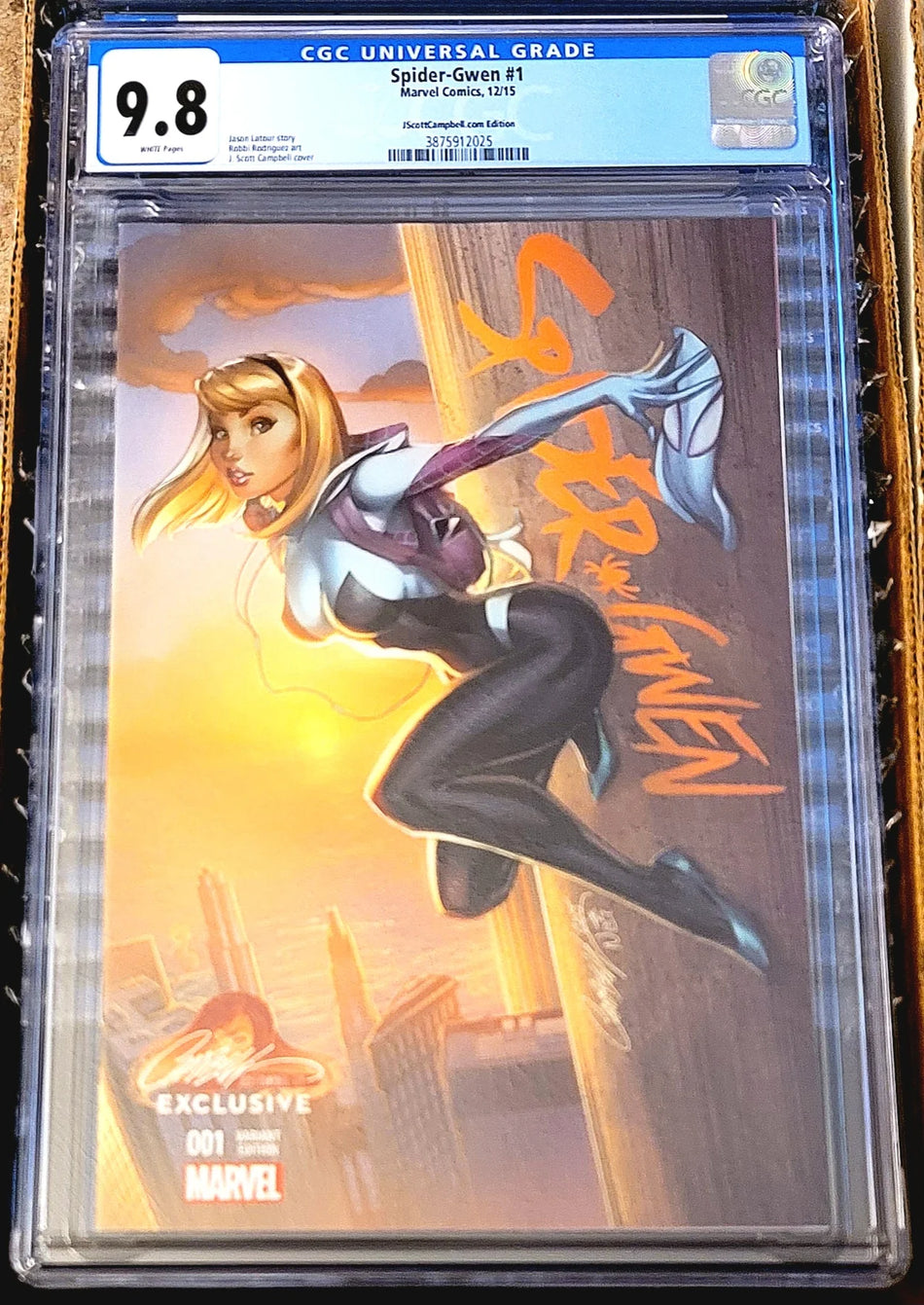 Spider-Gwen #1 2015 JSC J Scott Campbell Exclusive CGC 9.8 1st Appearance of Earth-65 Captain America in Cameo