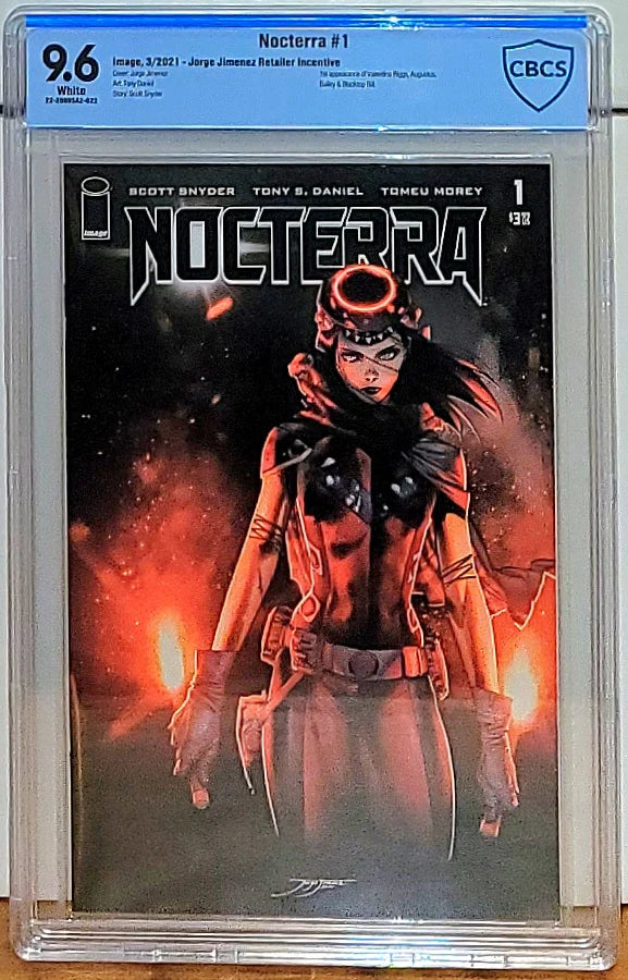 Nocterra #1 CBCS 9.6 Jorge Jimenez Retailer 1:25 Incentive 1st Appearance of Valentina Riggs, Augustus, Baily & Blacktop Bill - CBCS 9.6 22-20695A2-022