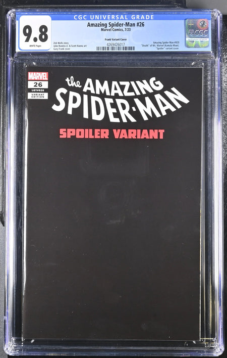 Amazing Spider-Man #26 CGC 9.8 Frank Spoiler Variant Death of a Major Character - CGC 9.8 # 4269426017