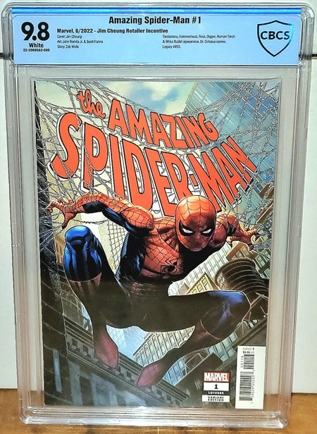 Amazing Spider-Man V6 #1 CBCS 9.8 Jim Cheung 1:50 Ratio Variant - CBCS 9.8 # 22-20695A2-006