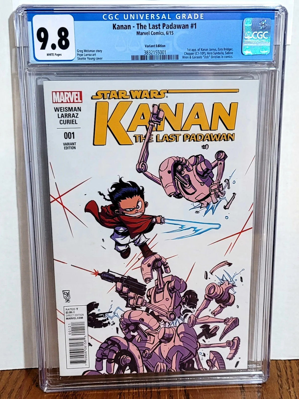 Star Wars Kanan - The Last Padawan #1 CGC 9.8 Skottie Young Var 1st App Kanan, Ezra Bridger, Chopper, Hera Syndulla, Sabine Wren & Garazeb "Zeb" Orrelios