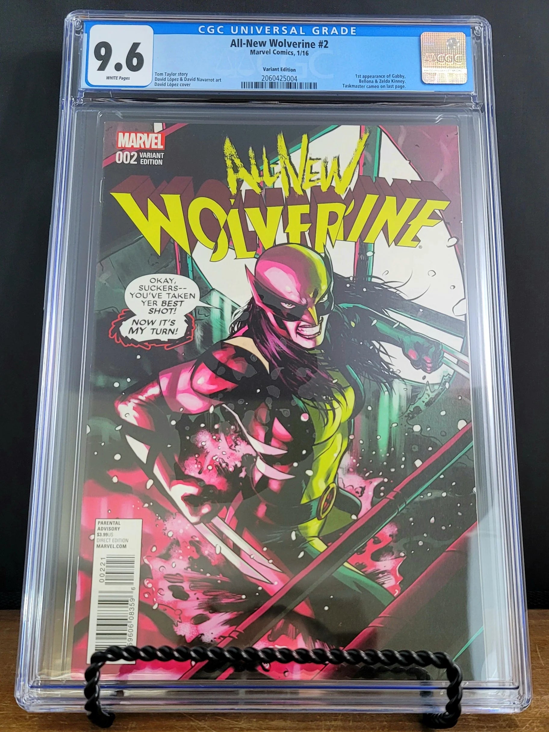 All-New Wolverine 2015 #2 CGC 9.6 David Lopez Variant - 1st