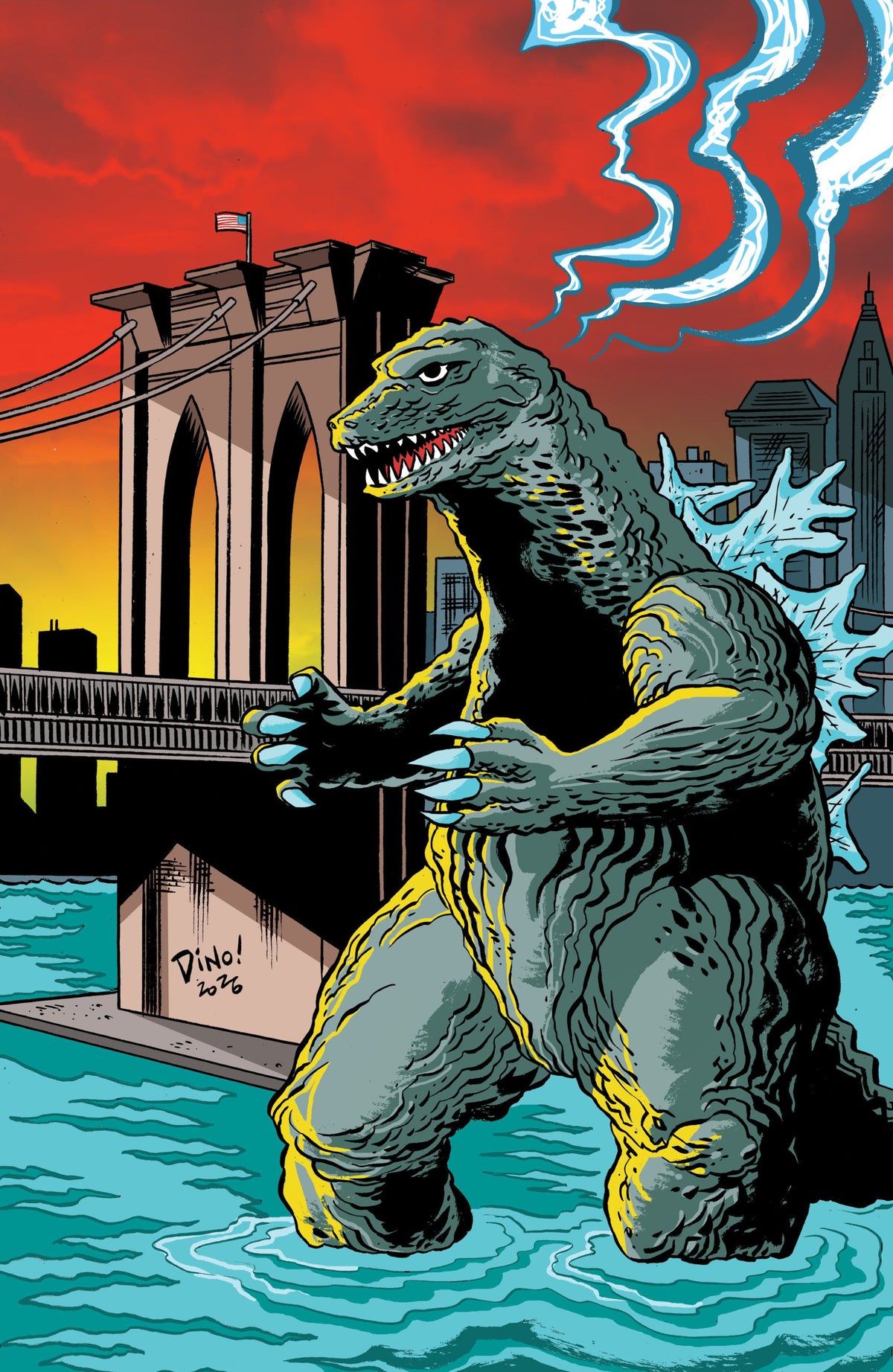 GODZILLA VS AMERICA NEW YORK CITY VAR RI 10 HASPIEL FULL ART CVR C 1:10 INCV
