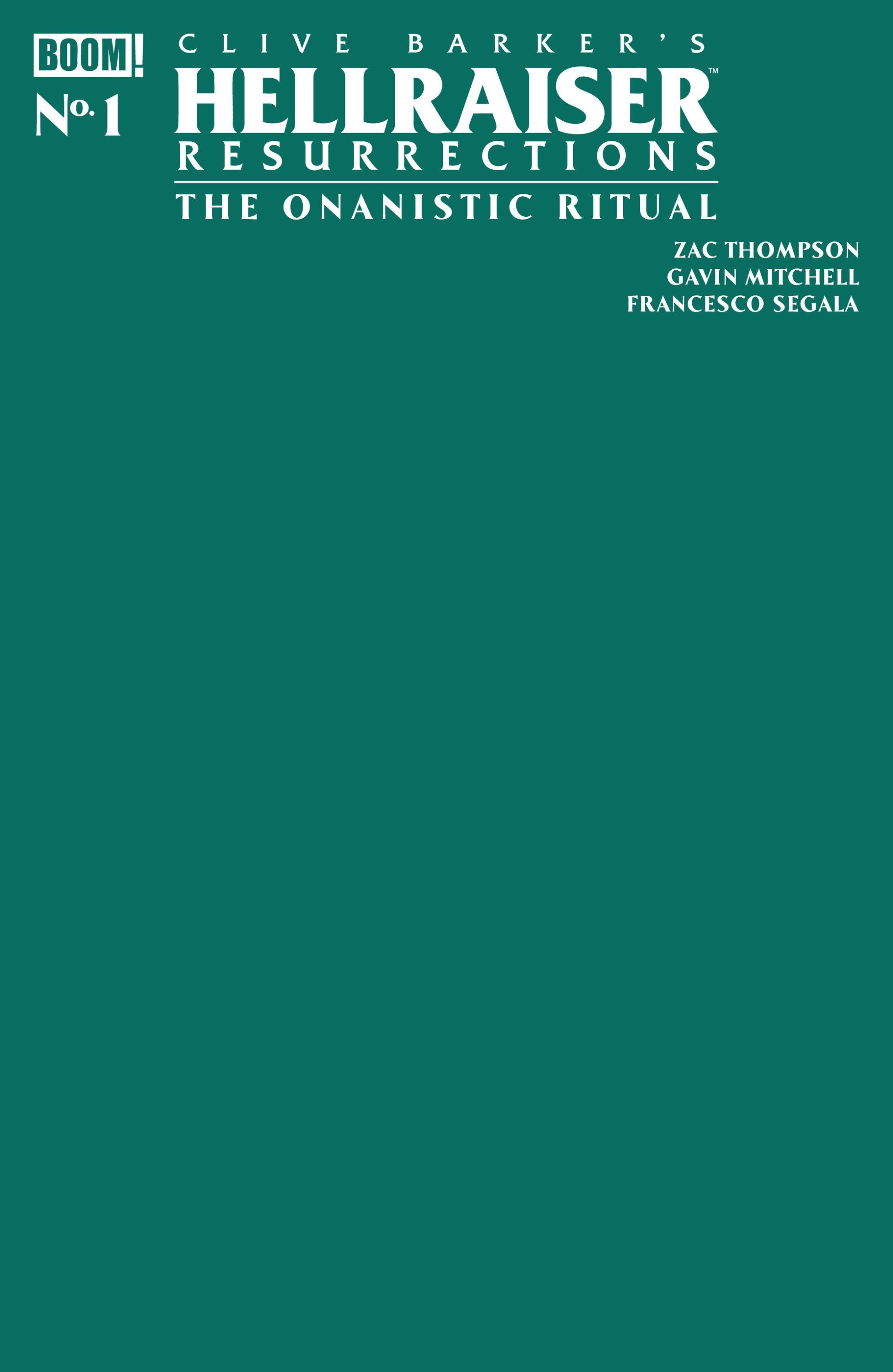 HELLRAISER RESURRECTIONS - THE ONANISTIC RITUAL #1 C GREEN BLANK SKETCH VAR CVR C
