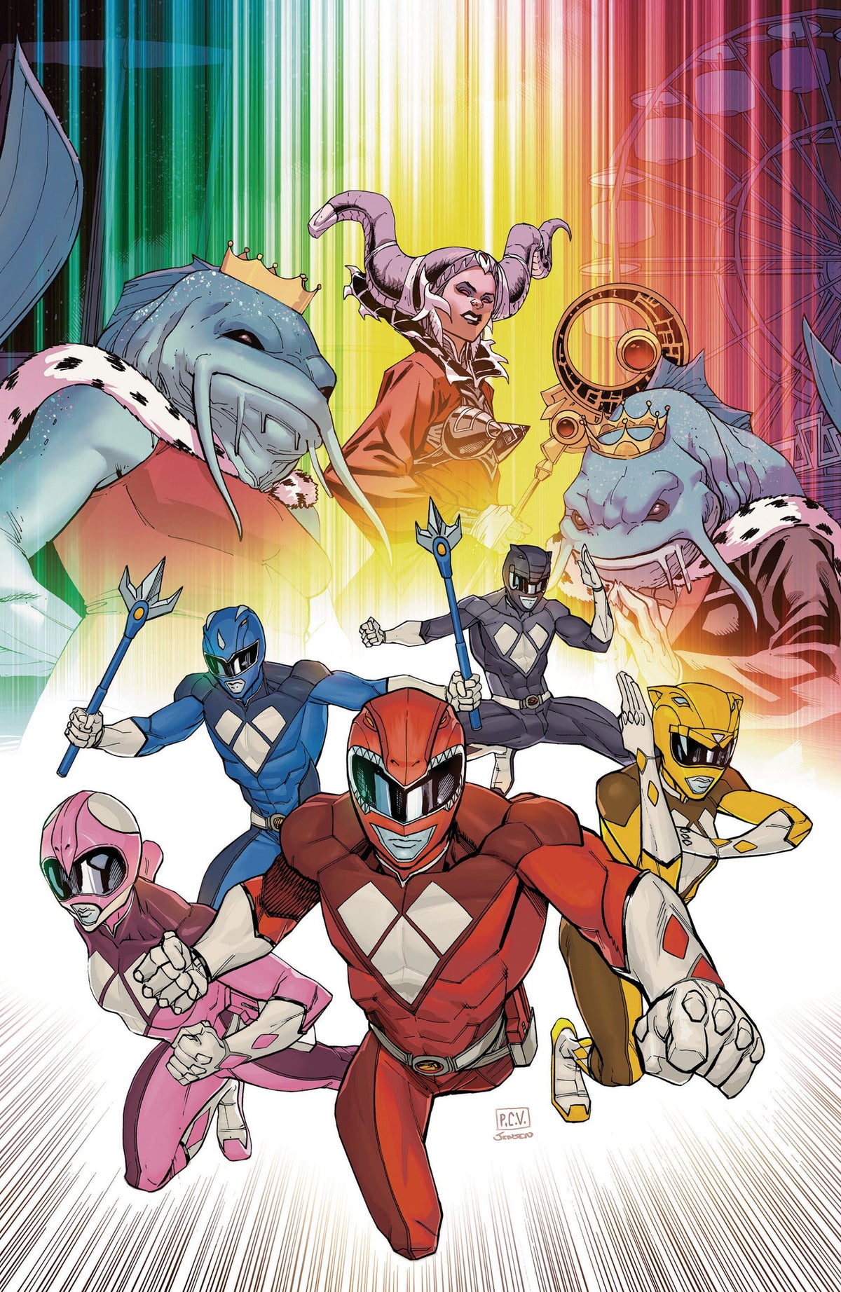 MIGHTY MORPHIN POWER RANGERS 2026 #4 F 1:10 INCV FOIL VAR FULL ART FOIL SEVY CVR F