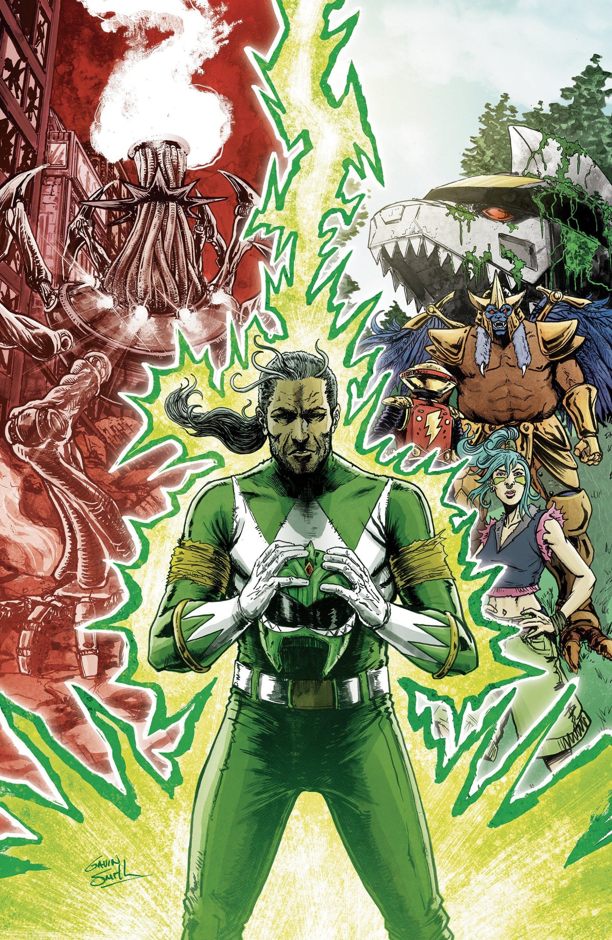 POWER RANGERS GREEN #2 H 1:50 INCV VAR FULL ART SMITH CVR H
