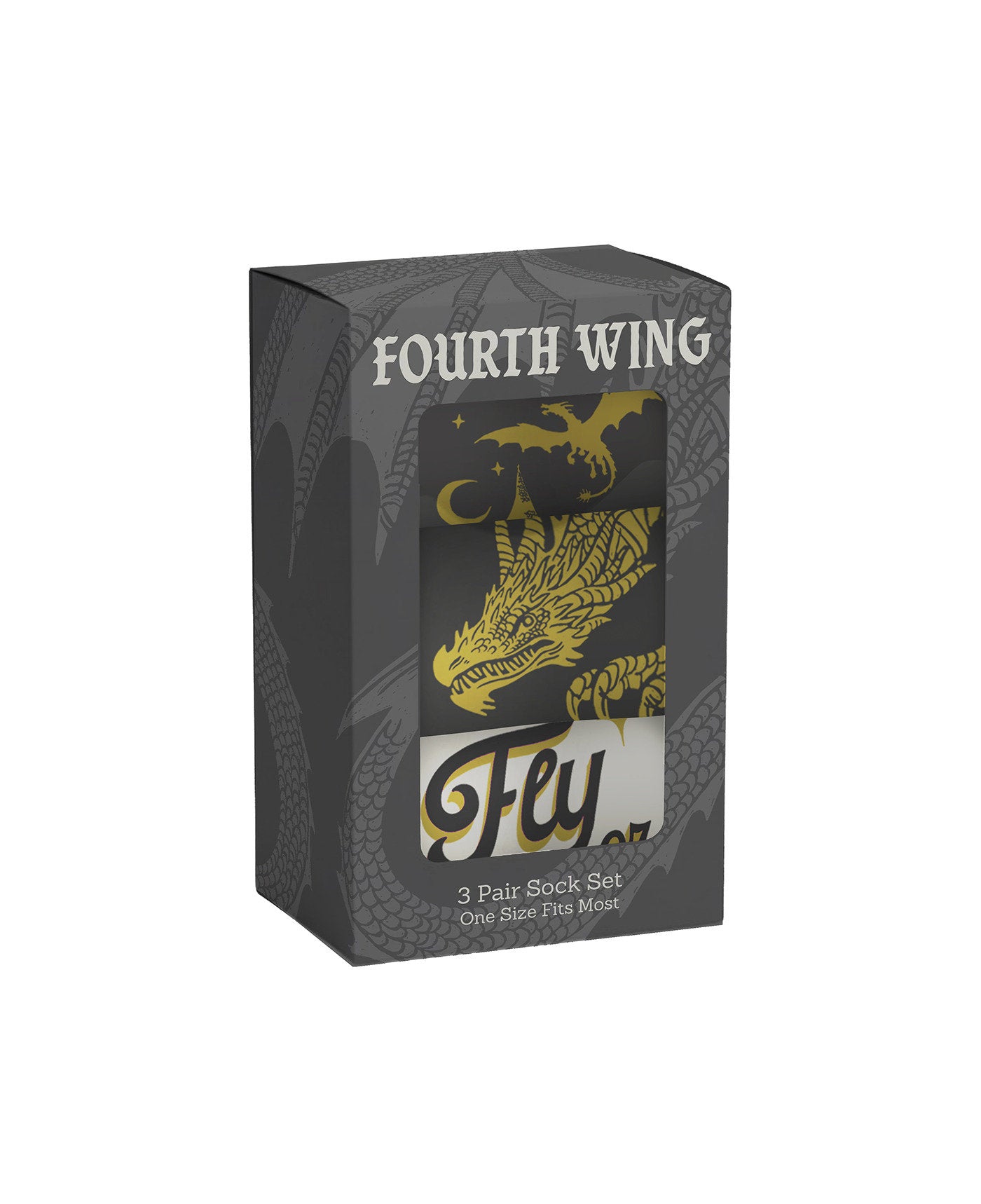 REBECCA YARROSS FOURTH WING FLY OR DIE SOCKS GIFT BOX