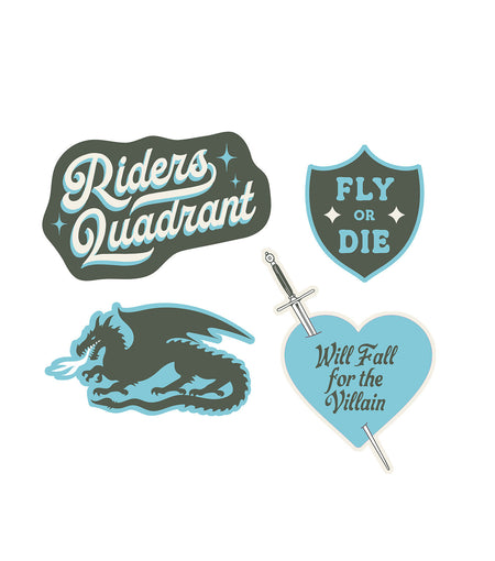 REBECCA YARROSS FOURTH WING FLY OR DIE STICKERS - STICKER SET OF 4