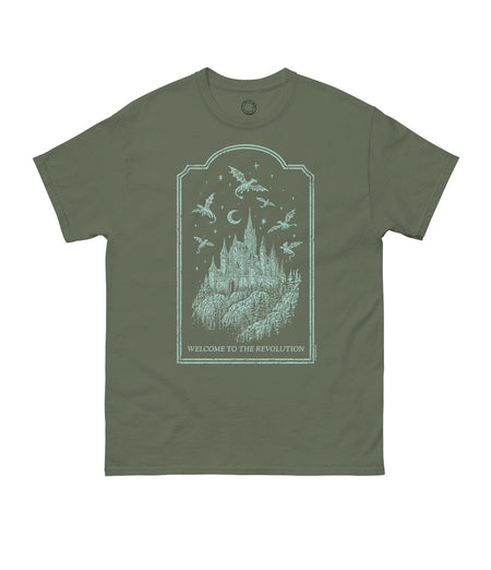 REBECCA YARROSS FOURTH WING WELCOME TO THE REVOLUTION UNISEX T-SHIRT SMALL