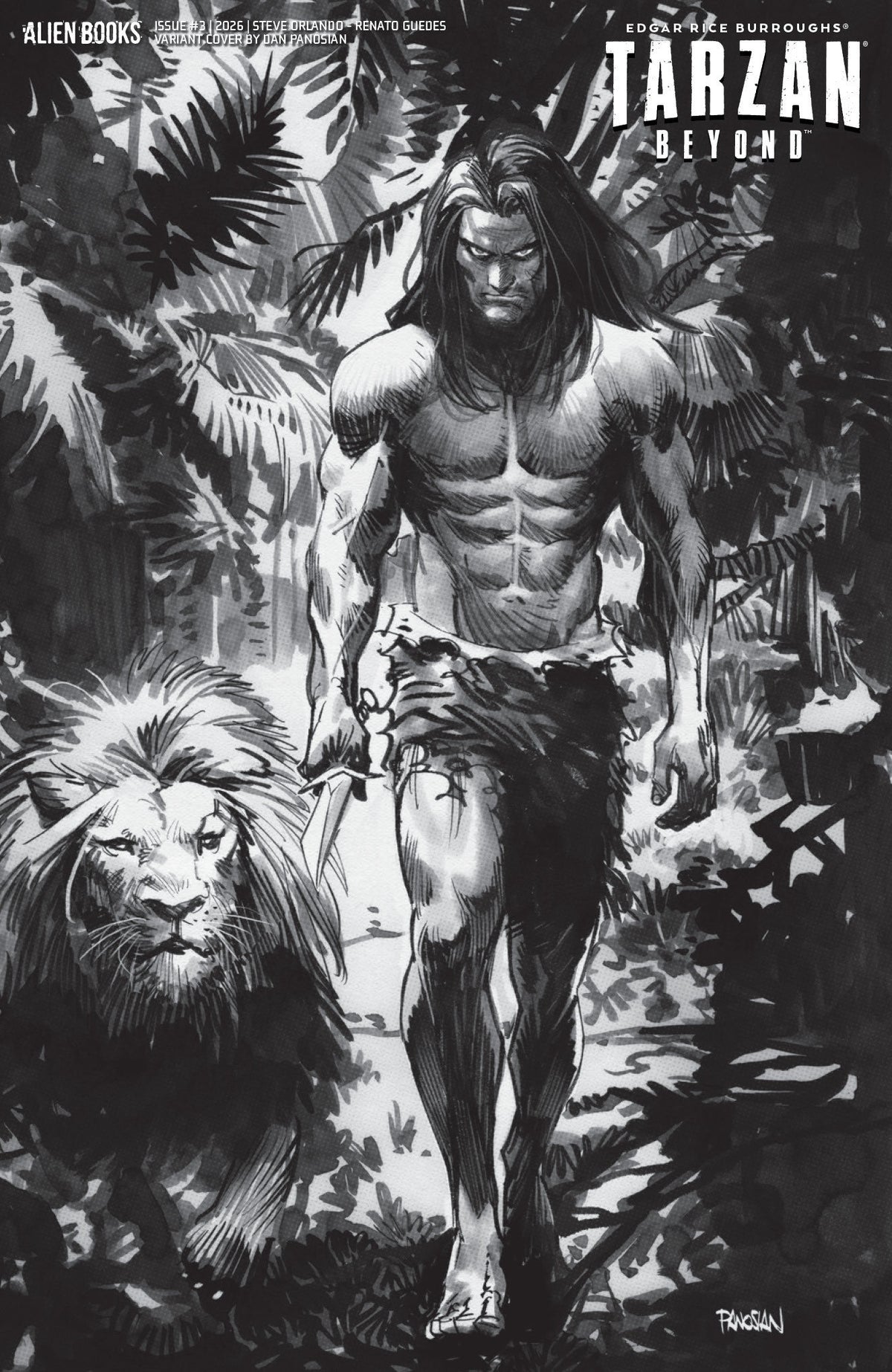 TARZAN BEYOND #3 VAR D PANOSIAN BW CVR D