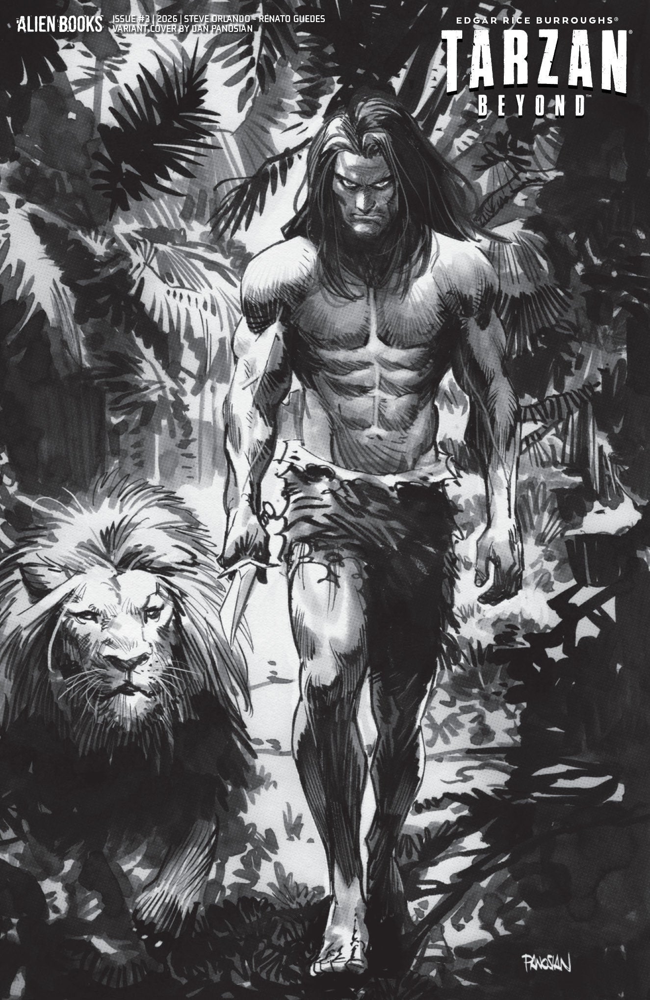 TARZAN BEYOND #3 VAR D PANOSIAN BW CVR D