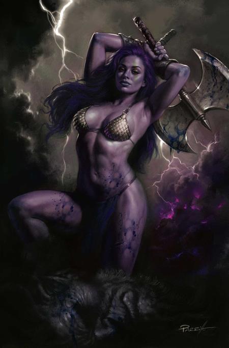 RED SONJA SHE DEVIL WITH A SWORD #4 CVR M INC 1:7 LUCIO PARRILLO ULTRAVIOLET VIRGIN VAR 1:7 INCV