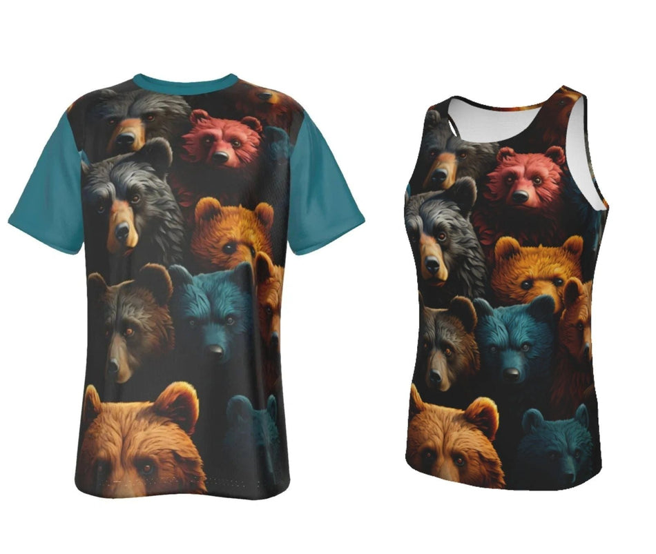 BEARS ADORED ALL-OVER PRINT SHIRT and tank