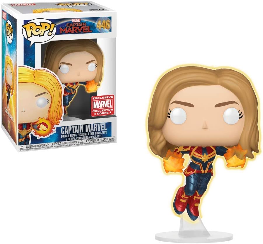 Funko Pop! Funko Captain Marvel - Glow in The Dark - Collector Corps Exclusive #446
