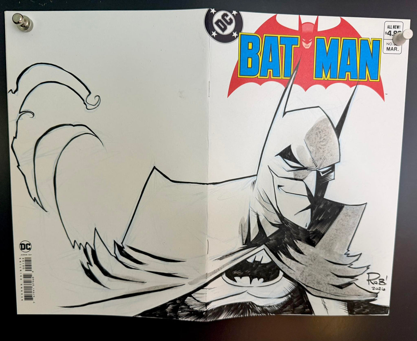 CHARITY AUCTION - Comic Sketch Cover, Batman 357, Batman original cover art, Rob Guillory-image-1