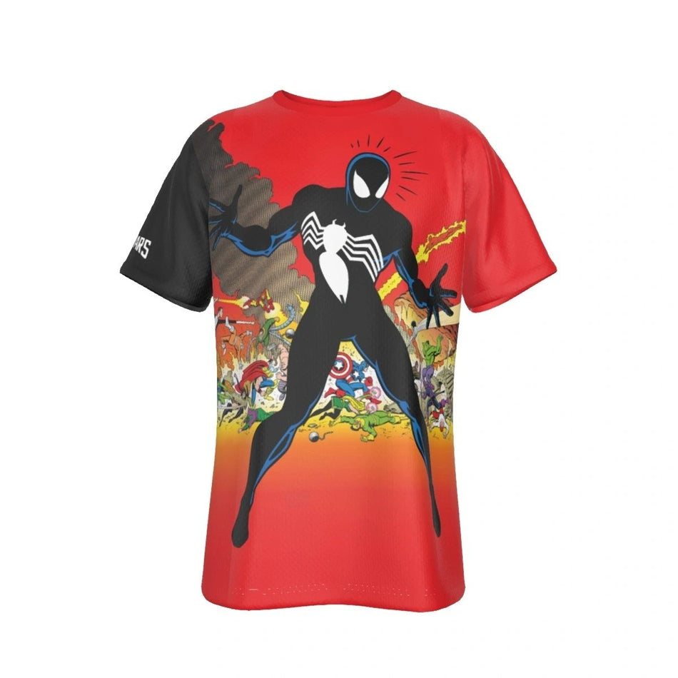 SECRET WAR BLACK SPIDERMAN ALL OVER PRINT SHIRT AND TANK
