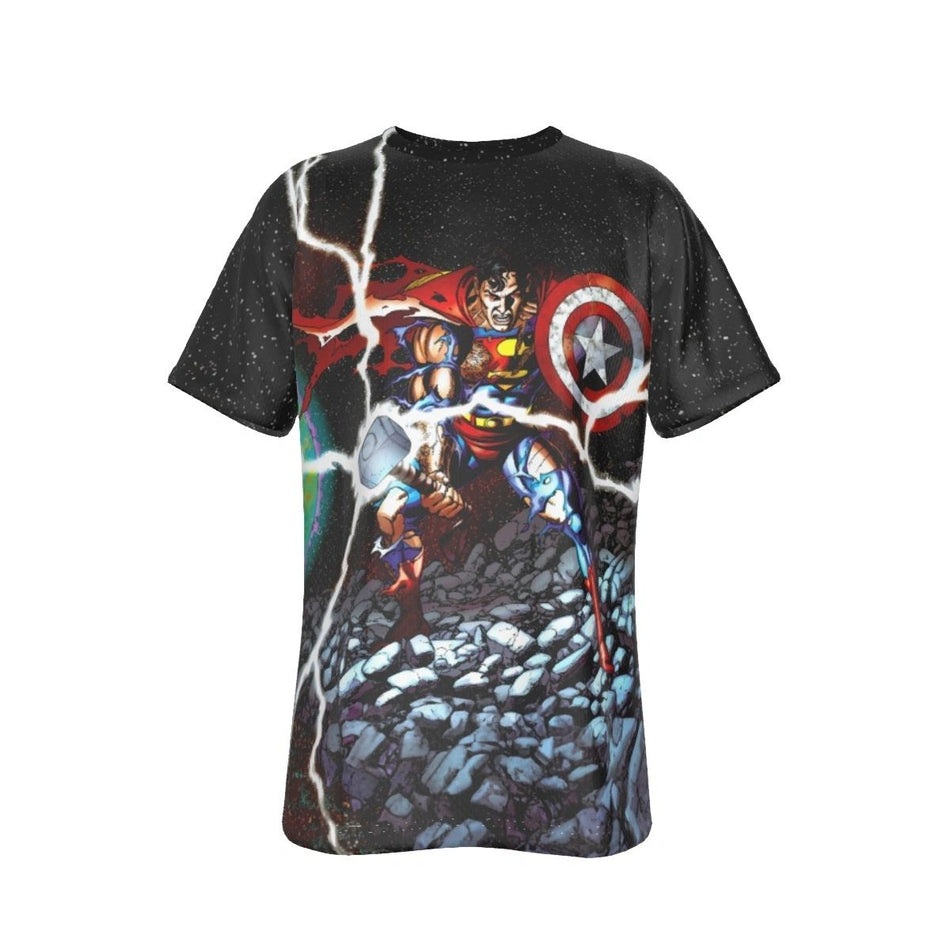 CAPTAIN SUPERTHOR MARVEL DC CROSSOVER ALL OVER PRINT SHIRT AND TANK