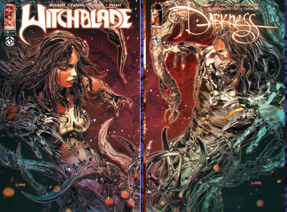 Witchblade #18 & Darkness 2025 #2 John Giang Exclusive Connecting Cover LTD 300 (Bundle of 2)