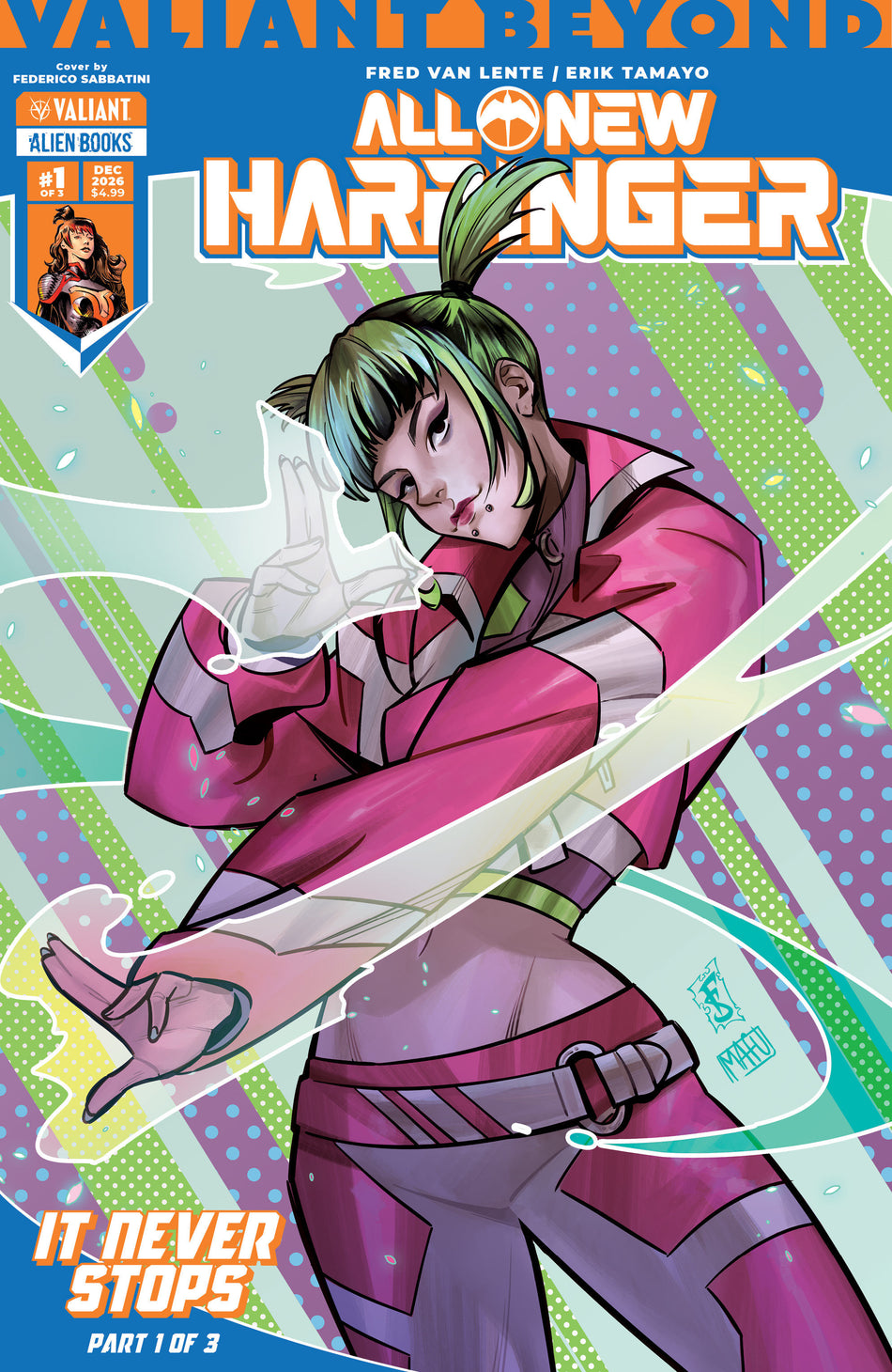 Stock Photo of  Valiant Beyond: All New Harbinger #4  It Never Stops #1 Variant B (Sabbatini) IDW Publishing Comics sold by Stronghold Collectibles of Acadiana Lafayette, LA