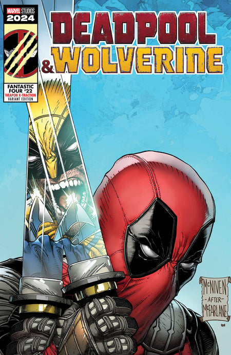 Stock photo of Fantastic Four #22 Steve McNiven Deadpool & Wolverine Weapon X-Traction Variant [BH, DPWX] Marvel Comics Comics sold by Stronghold Collectibles of Acadiana, Lafayette, Louisiana