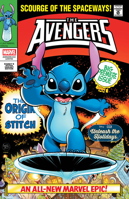 Stock Photo of  Avengers #33 Luciano Vecchio Disney Stitch Unleash The Holidays Variant Marvel Comics Comics sold by Stronghold Collectibles of Acadiana Lafayette, LA