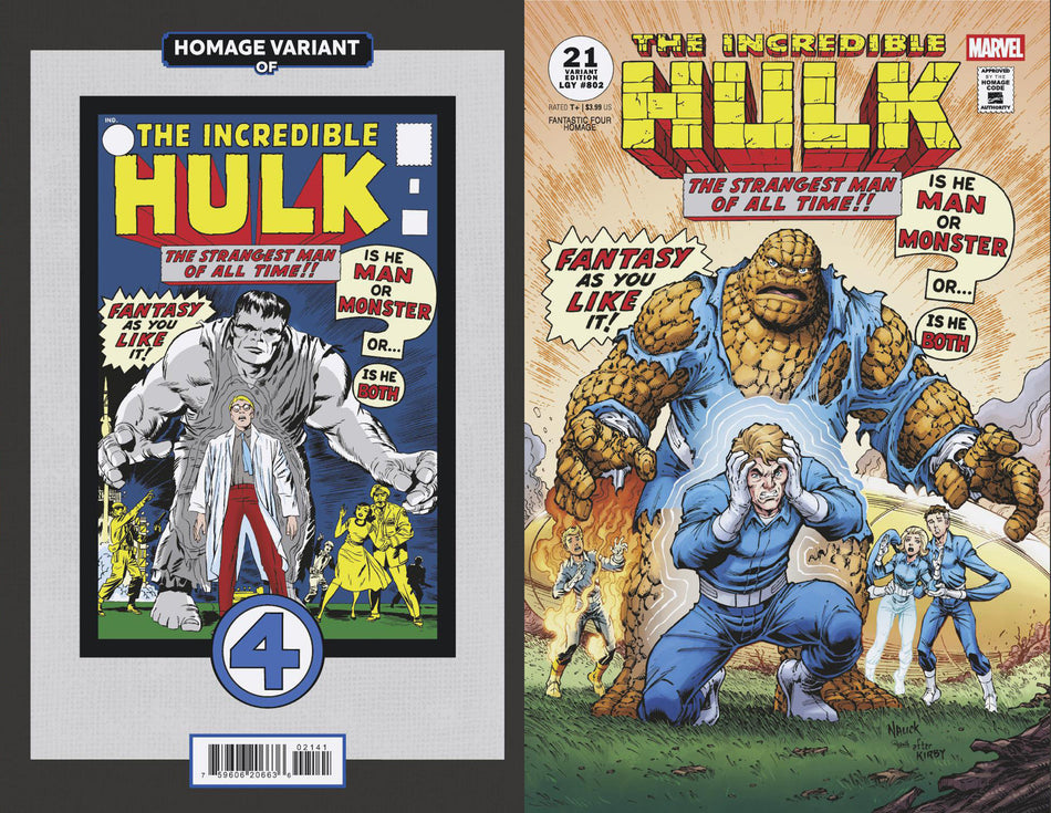 Stock Photo of Incredible Hulk #21 Todd Nauck Fantastic Four Homage Variant Marvel Comics Comics sold by Stronghold Collectibles of Acadiana Lafayette, LA