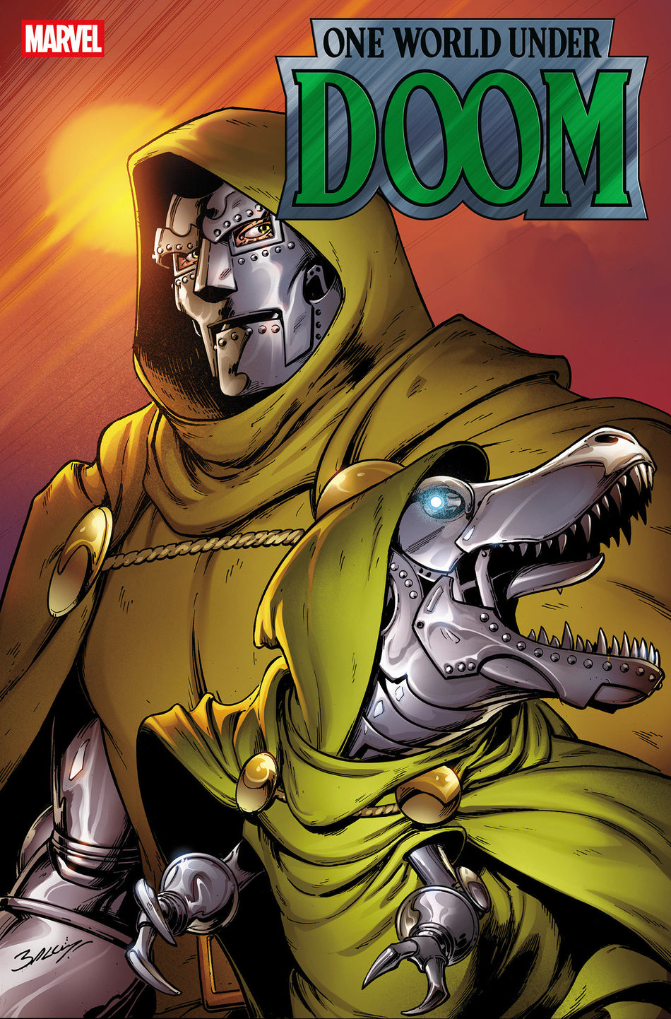 Stock Photo of  One World Under Doom #9 Mark Bagley Doomasaur Variant Marvel Comics Comics sold by Stronghold Collectibles of Acadiana Lafayette, LA