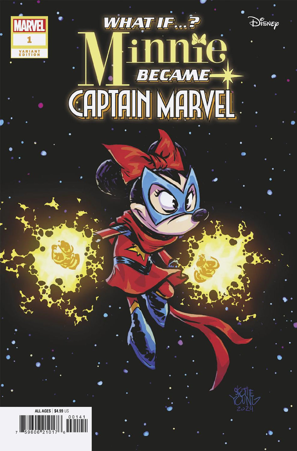 Stock Photo of Marvel & Disney: What If...? Minnie Became Captain Marvel #1 Skottie Young Variant Marvel Comics Comics sold by Stronghold Collectibles of Acadiana Lafayette, LA