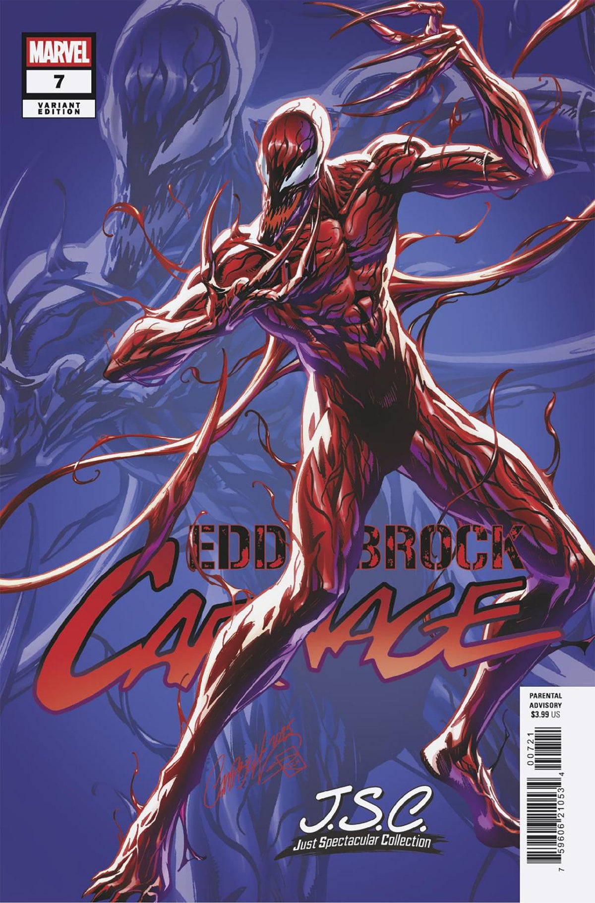 Stock Photo of Eddie Brock: Carnage #7 J. Scott Campbell Just Spectacular Collection Variant Marvel Comics Comics sold by Stronghold Collectibles of Acadiana Lafayette, LA