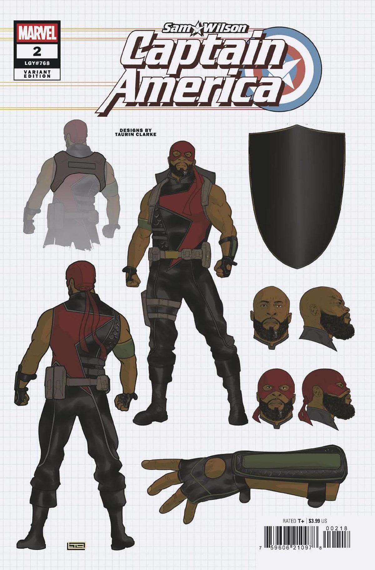 Stock Photo of Sam Wilson, Captain America #2 Taurin Clarke 1:10 Design Variant Marvel Comics Comics sold by Stronghold Collectibles of Acadiana Lafayette, LA