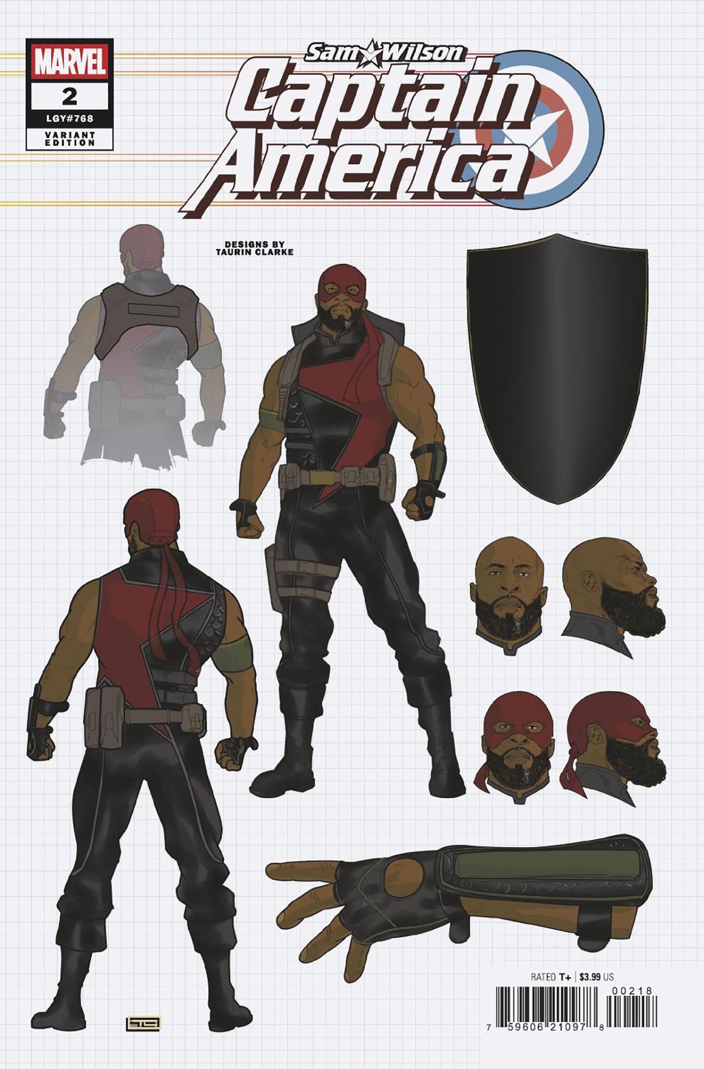 Stock Photo of Sam Wilson, Captain America #2 Taurin Clarke 1:10 Design Variant Marvel Comics Comics sold by Stronghold Collectibles of Acadiana Lafayette, LA