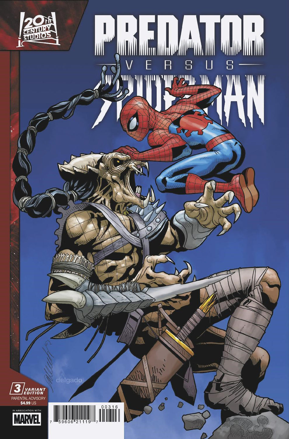 Stock Photo of Predator vs. Spider-Man #3 Salvador Larroca 1:25 Variant Marvel Comics Comics sold by Stronghold Collectibles of Acadiana Lafayette, LA
