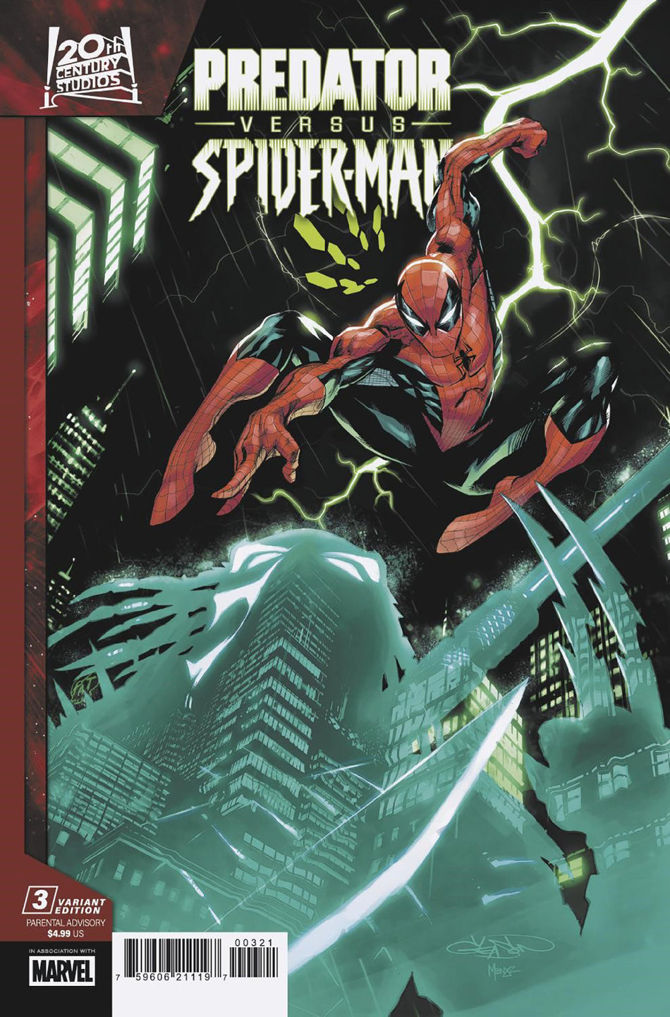 Stock Photo of Predator vs. Spider-Man #3 Patrick Gleason Variant Marvel Comics Comics sold by Stronghold Collectibles of Acadiana Lafayette, LA