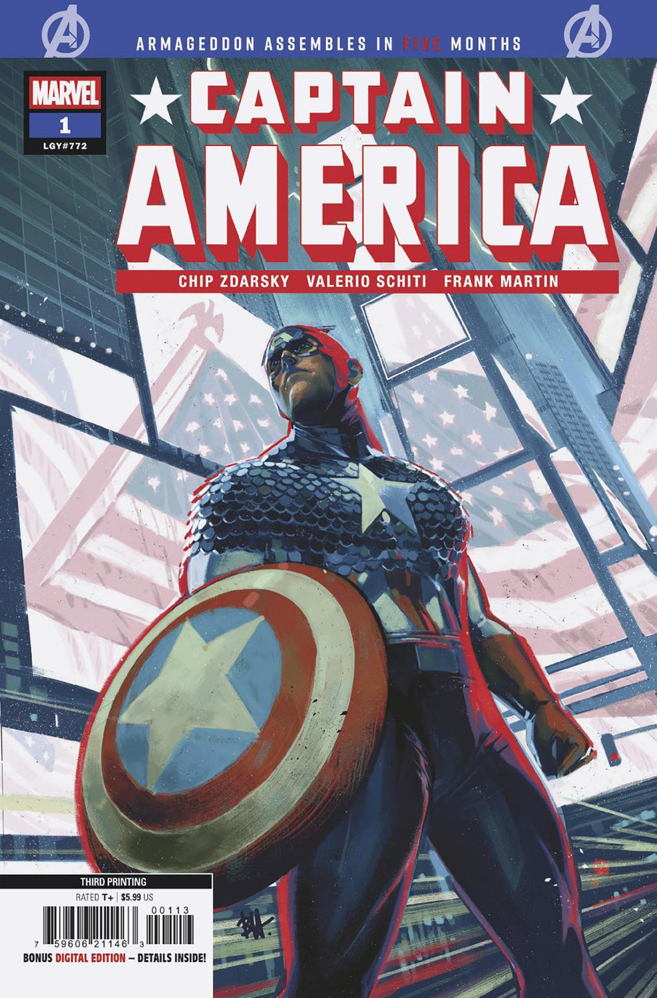 Stock Photo of  Captain America #1 Ben Harvey 3rd Printin Variant Marvel Comics Comics sold by Stronghold Collectibles of Acadiana Lafayette, LA