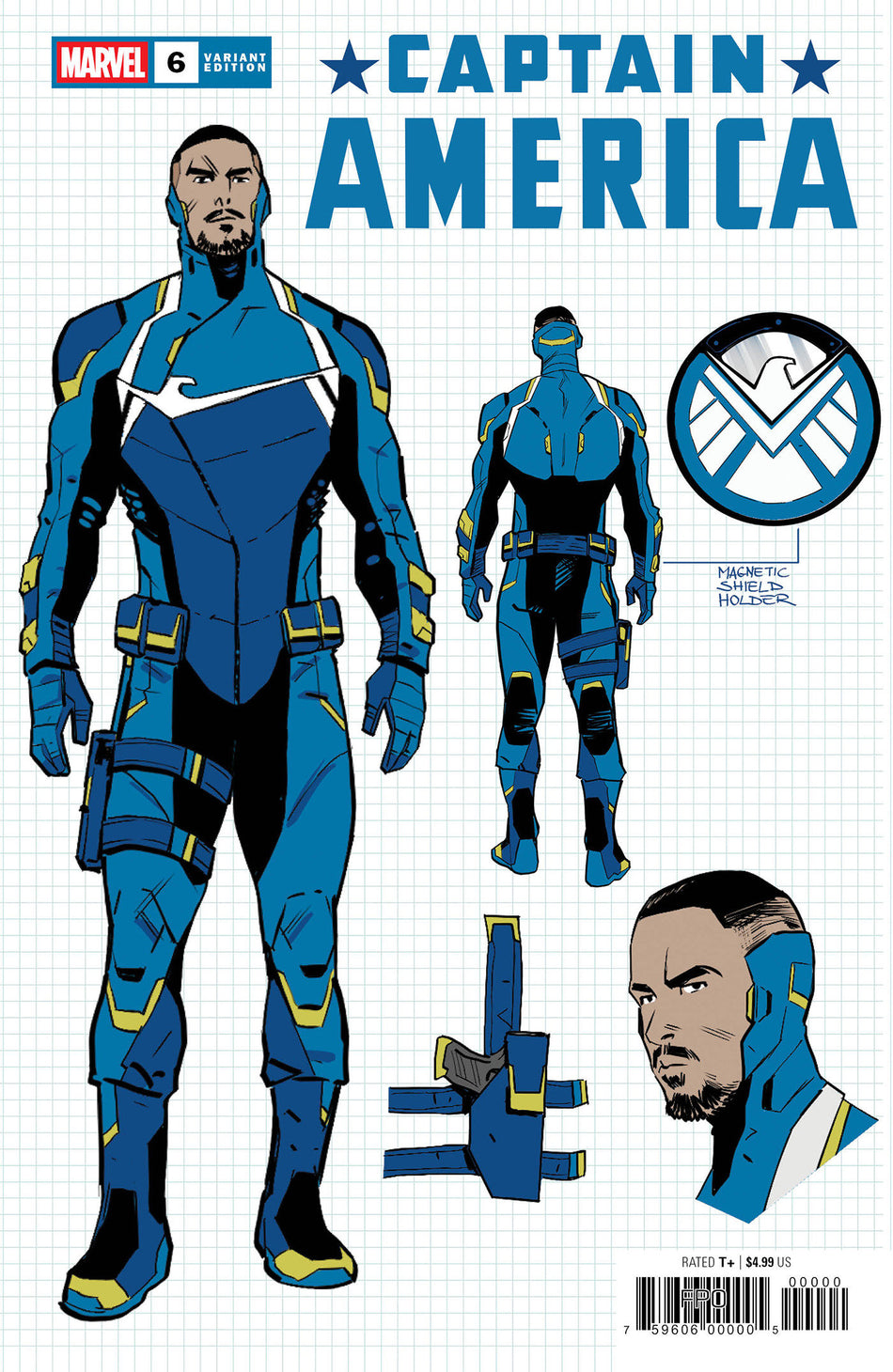 Stock Photo of  Captain America #6 Valerio Schiti 1:10 Design Variant Marvel Comics Comics sold by Stronghold Collectibles of Acadiana Lafayette, LA