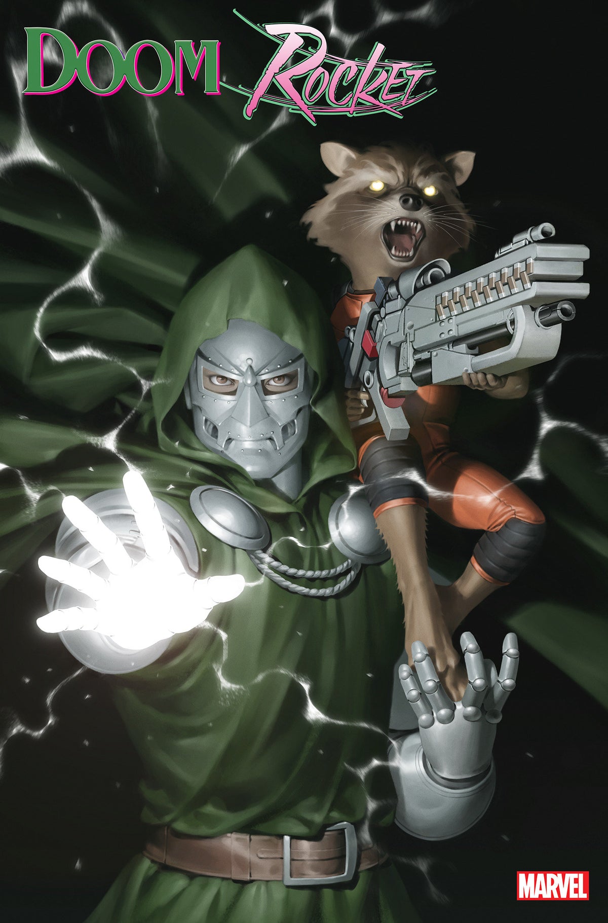 Stock Photo of Doctor Doom & Rocket Raccoon #1 1:25 Variant Edition Yoon Variant Marvel Comics Comics sold by Stronghold Collectibles of Acadiana Lafayette, LA